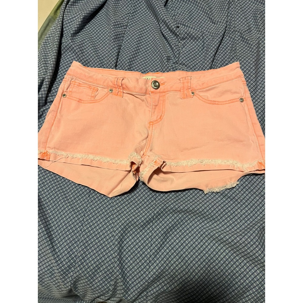 Jalate Jeans Women Peach Coral Denim Cut Off Shorts‎ Frayed Hem Size 11 JJ2062F